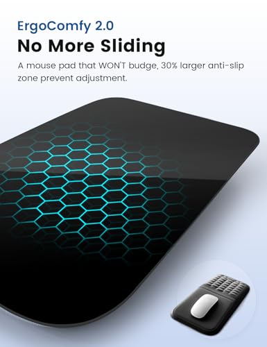 VAYDEER Ergonomische Maus-Handballenauflage – Memory-Schaum Mauspad für Handgelenkstütze, rutschfest, ideal für Büro, Homeoffice & Gaming, Schwarz Bild 7