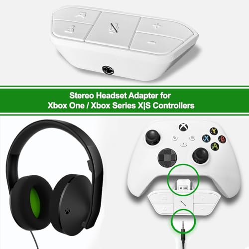 Plauduct Stereo Headset Adapter für XB One/One S/Elite 1&2/ für XB Series X|S-Controller, Mikrofon-CD-Headphone-CD-Player-Adapter, Audio-Set für Xbox Series S|X & Xbox One Spieler, Weiß CD-Player Bild 5