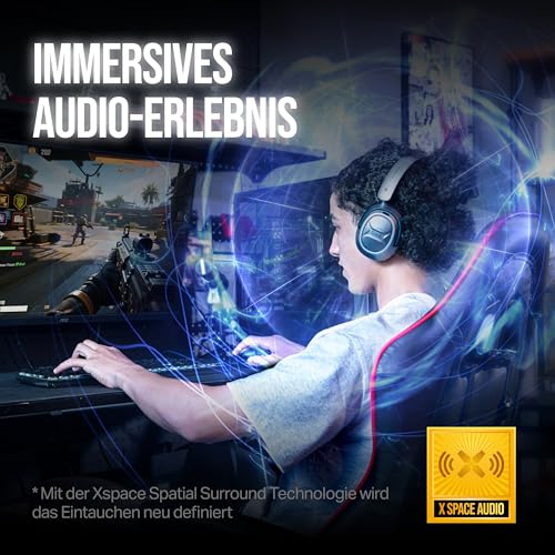 OXS Storm A2 kabelloses Gaming-Headset, Aktive Geräuschunterdrückung, 2,4 GHz Niedrige Latenz & Bluetooth 5.4, Duale EQ-Modi, 70 Stunden Akkulaufzeit, für PC, PS4, PS5, Switch und Handy, Schwarz Bild 2