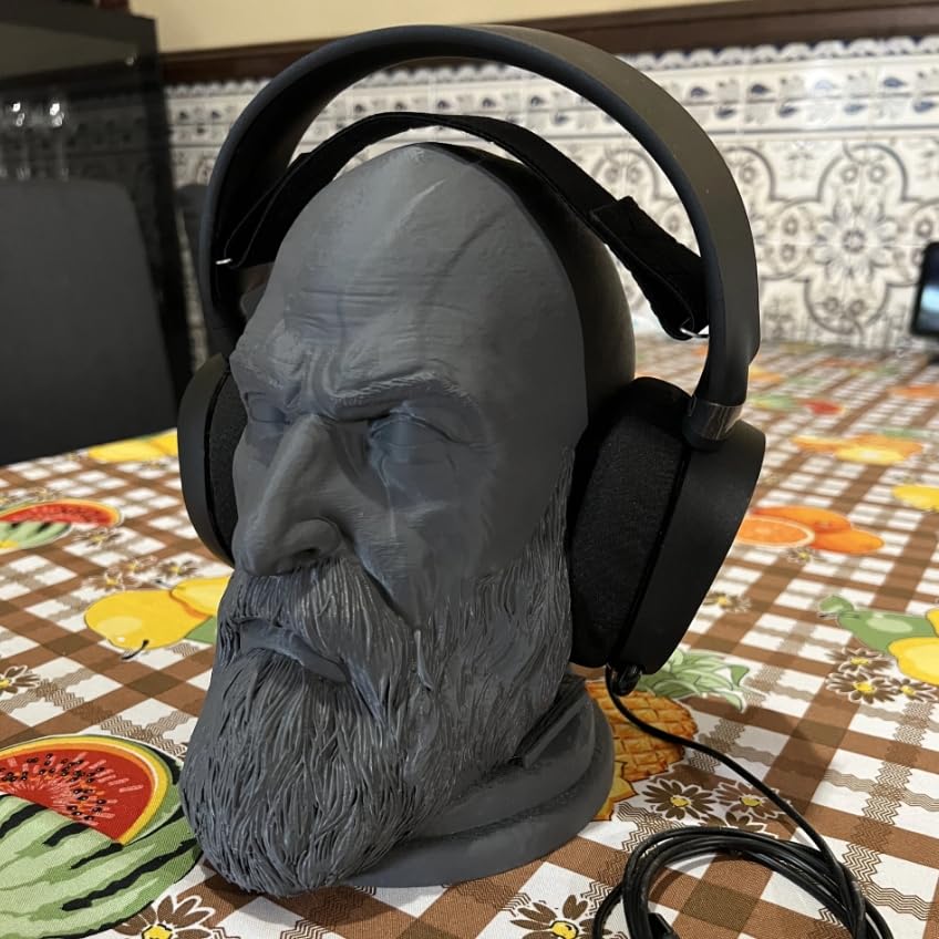 Kratos God of War Kopfhörerständer, 3D-gedruckte Gaming-Büste Headset-Halter mit detaillierten Gesichtsfunktionen, Desktop-Gaming-Zubehör Bild 1