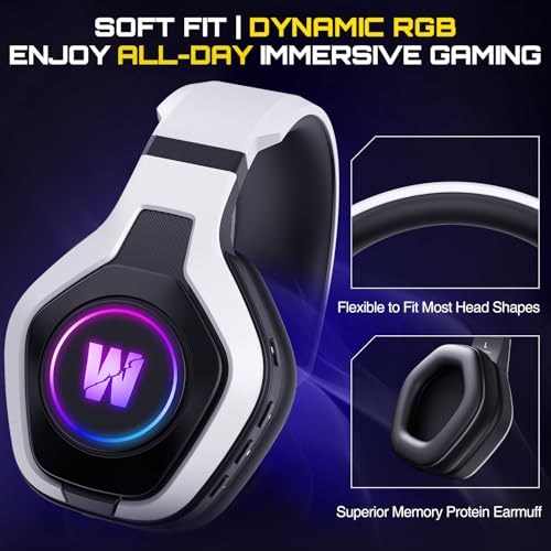 Kabelloses Gaming-Headset mit Mikrofon mit Geräuschunterdrückung für PS5, PC, PS4, Gaming-Kopfhörer mit USB- und Typ-C-Anschluss Bild 7