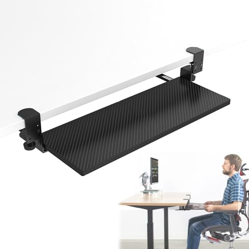 Klemmfreie Tastaturablage, ausziehbare Armlehne, Ablage für Schreibtisch, ausziehbare Tastatur und Maus, Plattform unter dem Schreibtisch, ergonomische Unterstützung für Heimbüro, Gaming Bild 1