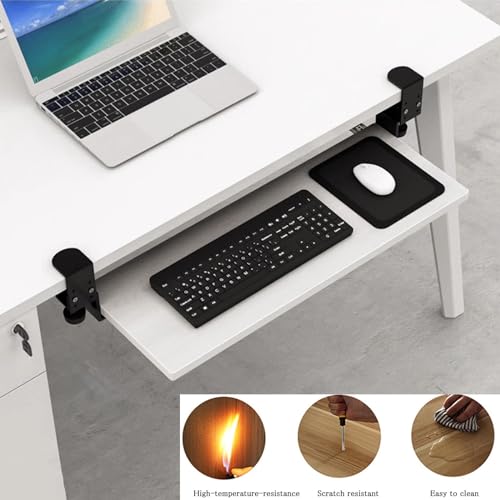 Klemmfreie Tastaturablage, ausziehbare Armlehne, Ablage für Schreibtisch, ausziehbare Tastatur und Maus, Plattform unter dem Schreibtisch, ergonomische Unterstützung für Heimbüro, Gaming Bild 5
