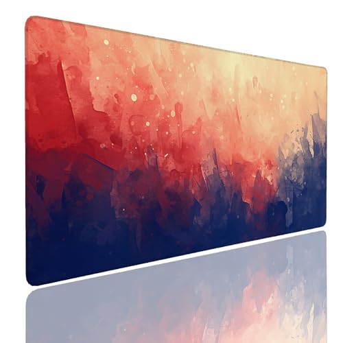 Mauspad XL 1000x400x4mm Wasserdicht Schreibtischunterlage rutschfeste Speed Gaming Mousepad Watercolor (1) Groß Desk Mouse Mat Maus Pad, Schreibtisch Unterlage Deko für PC, Laptop, Home Office Bild 1