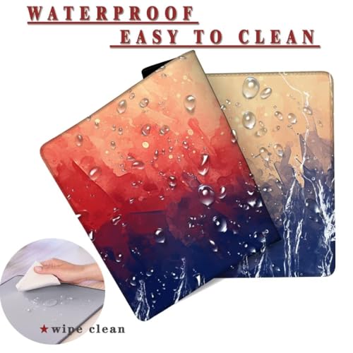 Mauspad XL 1000x400x4mm Wasserdicht Schreibtischunterlage rutschfeste Speed Gaming Mousepad Watercolor (1) Groß Desk Mouse Mat Maus Pad, Schreibtisch Unterlage Deko für PC, Laptop, Home Office Bild 2