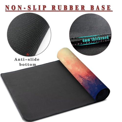 Mauspad XL 1000x400x4mm Wasserdicht Schreibtischunterlage rutschfeste Speed Gaming Mousepad Watercolor (1) Groß Desk Mouse Mat Maus Pad, Schreibtisch Unterlage Deko für PC, Laptop, Home Office Bild 3