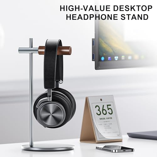 Kopfhörerständer aus Eichenholz, Headset Ständer für Schreibtisch, Universal Halterung Halter für Airpods Max, Bose, Beats, Gaming, VR Display Stand (Silber) Bild 4