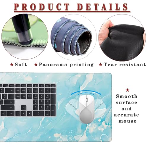 Mauspad XXL 900x600x4mm Wasserdicht Schreibtischunterlage rutschfeste Speed Gaming Mousepad Watercolor (11) Groß Desk Mouse Mat Maus Pad, Schreibtisch Unterlage Deko für PC, Laptop, Home Office Bild 4