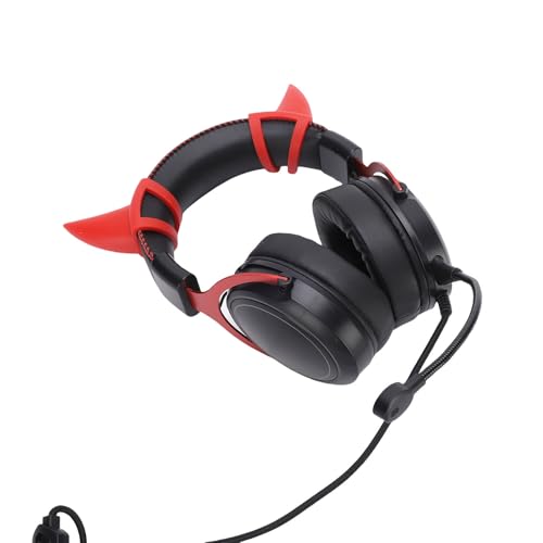 SENECESLI PC-Gaming-Headset, Kabelgebunden, RGB-Rauschunterdrückung, Over-Ear-Kopfhörer mit Mikrofon, High-Definition-Sound für Teamkämpfe, Ergonomisches Gaming-Design, Schwarz (Schwarz Rot) Bild 2