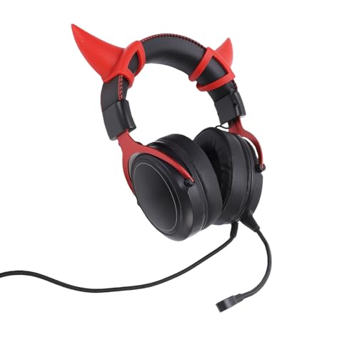 SENECESLI PC-Gaming-Headset, Kabelgebunden, RGB-Rauschunterdrückung, Over-Ear-Kopfhörer mit Mikrofon, High-Definition-Sound für Teamkämpfe, Ergonomisches Gaming-Design, Schwarz (Schwarz Rot) Bild 4