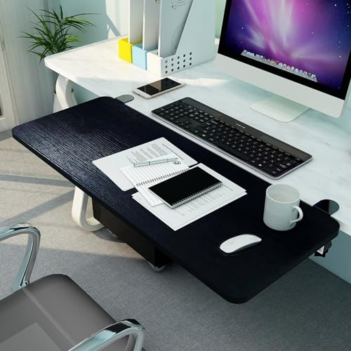 Ergonomische 90° faltbare Tastaturablage – Schreibtischverlängerung aus Holz für Gaming & Arbeit, verstellbar, 55–75 cm, Unterstützung für Tastatur und Maus, platzsparendes Design, ideal für Home Bild 1