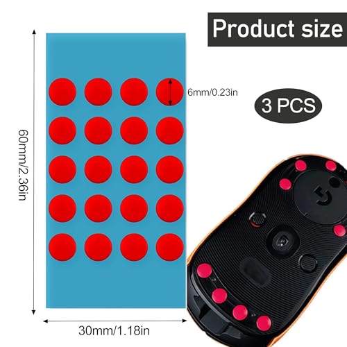60 Stück Mausfüße Pads, Gamingg Maus-Skates, Universelle Maus Anti-Rutsch Fuß Aufkleber, Ultraleicht, langlebig und präzise, Perfekte Gleiteigenschaften für Gaming, Büro (Rot) Bild 2