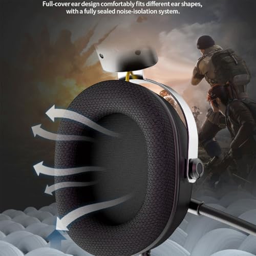XUMIUZIY USB Gaming Headset für PC, Computerkopfhörer mit Mikrofon, Stereo Subwoofer, 360 ° 7.1 Surround Sound, 3D Klangfeldklarheit, DREI Gaming Szenen für Computer Laptop Bild 4