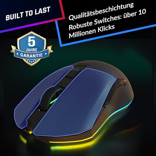 KLIM Blaze Pro Wiederaufladbare kabellose Maus - Neu mit LCD-Display - Gaming Maus mit RGB und Ladestation - Hochpräziser Sensor und langlebiger Akku - Bis zu 6000 DPI Bild 6