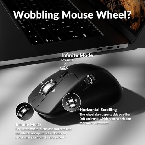 Keychron M6 Upgrade Wireless Bluetooth/2.4 GHz/Kabelgebundene Optische Maus,1000Hz Leichtgewicht Programmierbarer PixArt 3311 Sensor 26K DPI/ 650 IPS Für Windows Mac Linux (Weiß) Bild 4