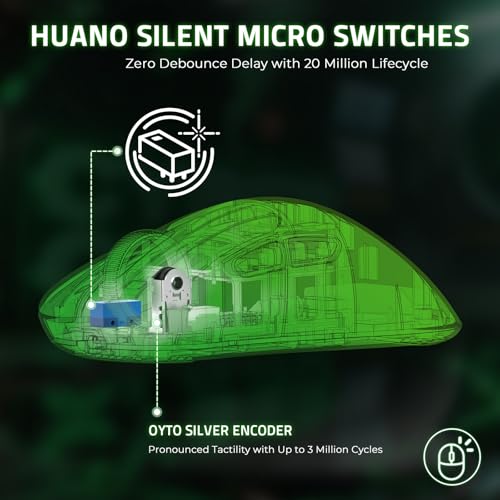 LexonElec HXSJ T700 Ultra-Light Wireless Gaming Mouse, Ergonomischer Formfaktor für Rechtshänder, BT/2,4G Kabellos/USB Wired Computer-Maus mit Grip Tape, Optischer Sensor mit 10K DPI, PC/Mac - Schwarz Bild 6