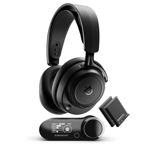 SteelSeries Arctis Nova Elite - Schwarz- Hi-Res Wireless-Headset – 96 kHz/24 Bit – Carbonfaser – ANC – KI-Geräuschunterdrückung – App – 2,4 GHz + BT – Multi-Source-Mix – OmniPlay PC+PlayStation+Xbox Bild 1