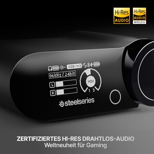 SteelSeries Arctis Nova Elite - Schwarz- Hi-Res Wireless-Headset – 96 kHz/24 Bit – Carbonfaser – ANC – KI-Geräuschunterdrückung – App – 2,4 GHz + BT – Multi-Source-Mix – OmniPlay PC+PlayStation+Xbox Bild 2