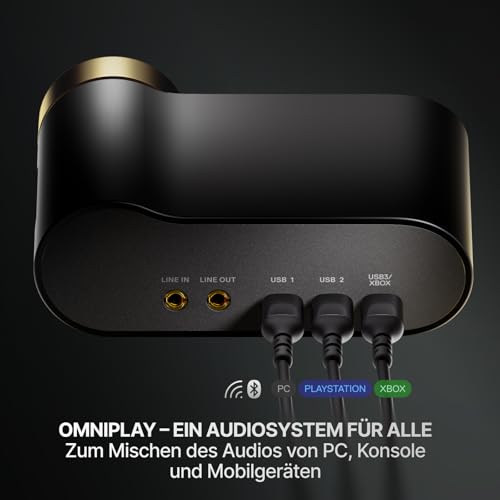 SteelSeries Arctis Nova Elite - Salbei & Gold - Hi-Res Wireless-Headset – 96 kHz/24 Bit – Carbonfaser – ANC – KI-Geräuschunterdrückung – App – 2,4 GHz + BT – Multi-Source-Mix – OmniPlay PC+PS+Xbox Bild 4