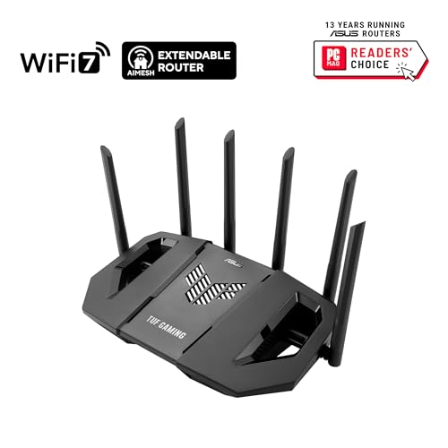 ASUS TUF Gaming BE9400 Tri Band WiFi 7 (802.11be) Extendable Gaming Router (Vier 2.5G Ports, 3-stufige Portweiterleitung, Smart Home Master, AiMesh Unterstützung, AiProtection für Netzwerksicherheit) Bild 2