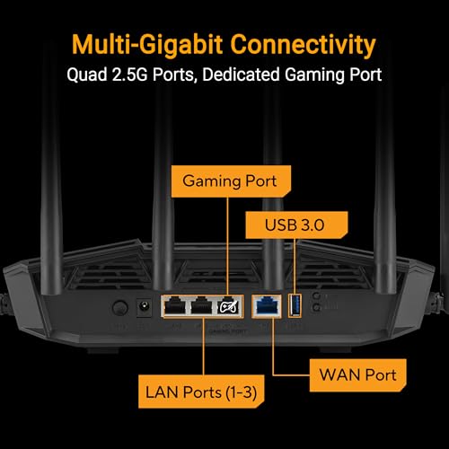 ASUS TUF Gaming BE9400 Tri Band WiFi 7 (802.11be) Extendable Gaming Router (Vier 2.5G Ports, 3-stufige Portweiterleitung, Smart Home Master, AiMesh Unterstützung, AiProtection für Netzwerksicherheit) Bild 4
