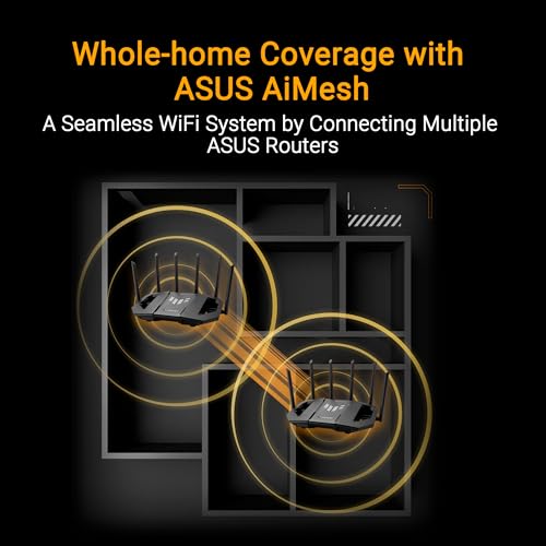 ASUS TUF Gaming BE9400 Tri Band WiFi 7 (802.11be) Extendable Gaming Router (Vier 2.5G Ports, 3-stufige Portweiterleitung, Smart Home Master, AiMesh Unterstützung, AiProtection für Netzwerksicherheit) Bild 7