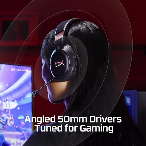 HyperX Cloud Flight 2 – Kabelloses Gaming-Headset, RGB-Lichter, 100 Stunden Akku, Dual Wireless 2,4 GHz und Bluetooth, Instant Pair, PC/PS/Switch/Handy, Weiß Bild 4