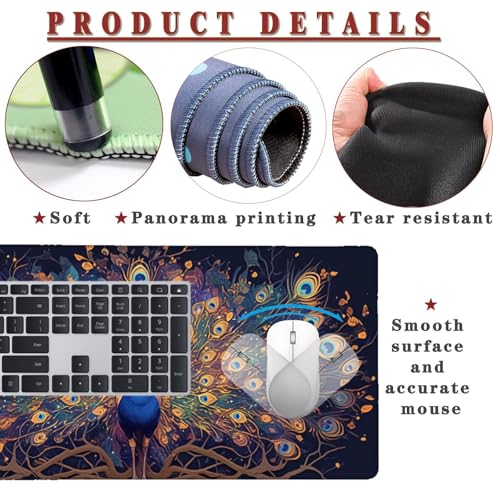 Mauspad XXL 900x500x4mm Wasserdicht Schreibtischunterlage rutschfeste Speed Gaming Mousepad Watercolor (13) Groß Desk Mouse Mat Maus Pad, Schreibtisch Unterlage Deko für PC, Laptop, Home Office Bild 4