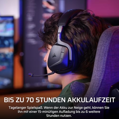 Corsair Void v2 MAX Wireless Bluetooth Gaming-Headset für Xbox – 2,4-GHz-Kabellos, Dolby Atmos, 70 Stunden Akkulaufzeit, Schnellladung, Kristallklares Mikrofon, On-Ear-Bedienelemente – Carbon Bild 6