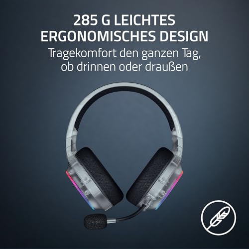 Razer Barracuda X Chroma Phantom White - Kabelloses Multi-Plattform Gaming-Headset - 285g - Triforce 40mm Driver - Dual Wireless HyperSpeed & Bluetooth - Chroma RGB | Phantom White Edition Bild 3