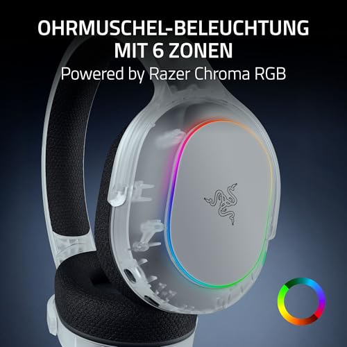 Razer Barracuda X Chroma Phantom White - Kabelloses Multi-Plattform Gaming-Headset - 285g - Triforce 40mm Driver - Dual Wireless HyperSpeed & Bluetooth - Chroma RGB | Phantom White Edition Bild 4