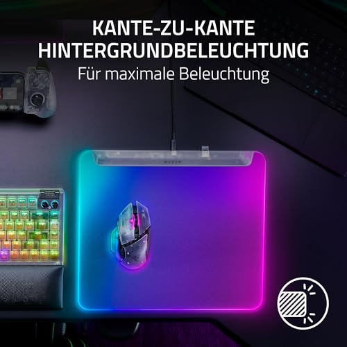Razer Firefly V2 Pro Phantom White - Voll beleuchtete Gaming-Mausmatte - Chroma RGB - mikrotexturierte Oberfläche - rutschfeste Unterlage - USB-Hub - 360 x 275mm | Phantom White Edition Bild 2