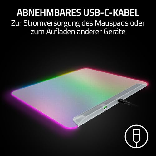 Razer Firefly V2 Pro Phantom White - Voll beleuchtete Gaming-Mausmatte - Chroma RGB - mikrotexturierte Oberfläche - rutschfeste Unterlage - USB-Hub - 360 x 275mm | Phantom White Edition Bild 5