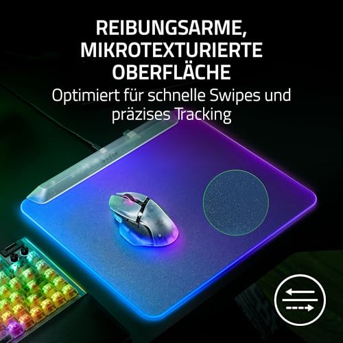 Razer Firefly V2 Pro Phantom White - Voll beleuchtete Gaming-Mausmatte - Chroma RGB - mikrotexturierte Oberfläche - rutschfeste Unterlage - USB-Hub - 360 x 275mm | Phantom White Edition Bild 6