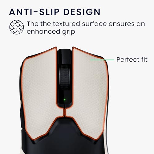 kwmobile Gaming Maus Grip Tape kompatibel mit Razer Viper V2 Pro Maus - Rutschfestes Griffband für PC Maus - Weiß Bild 4
