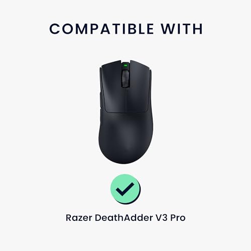 kwmobile Gaming Maus Grip Tape für Razer DeathAdder V3 Pro Mouse Grip Tape - Rutschfestes Griffband für PC Maus - Weiß Bild 2