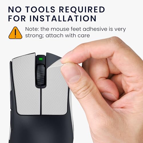 kwmobile Gaming Maus Grip Tape für Razer DeathAdder V3 Pro Mouse Grip Tape - Rutschfestes Griffband für PC Maus - Weiß Bild 3