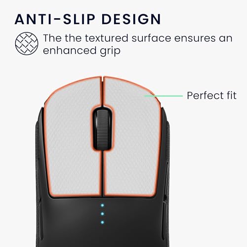 kwmobile Gaming Maus Grip Tape kompatibel mit Logitech G Pro Wireless 1 Maus - Rutschfestes Griffband für PC Maus - Weiß Bild 4