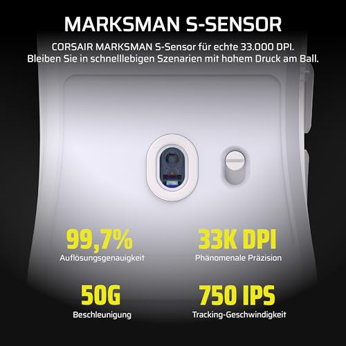 Corsair Sabre v2 PRO Ultralight Wireless FPS Gaming-Maus – 33K DPI, 36g Gewicht, 8,000Hz Hyper-Polling, Mechanische Tastenschalter, Bis zu 70 Stunden Kabellose Akkulaufzeit, Web Hub – Schwarz Bild 6
