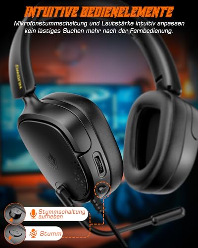 NUBWO HG04L Gaming Headset für PS5/PS4, Xbox Series X|S/Xbox One, Switch – 250g Leichtes, Klares Unidirektionales Mikrofon, Weiche Memory Ohrenschützer, 3,5mm Buchse für Gaming und Arbeit Bild 4
