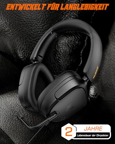 NUBWO HG04L Gaming Headset für PS5/PS4, Xbox Series X|S/Xbox One, Switch – 250g Leichtes, Klares Unidirektionales Mikrofon, Weiche Memory Ohrenschützer, 3,5mm Buchse für Gaming und Arbeit Bild 5