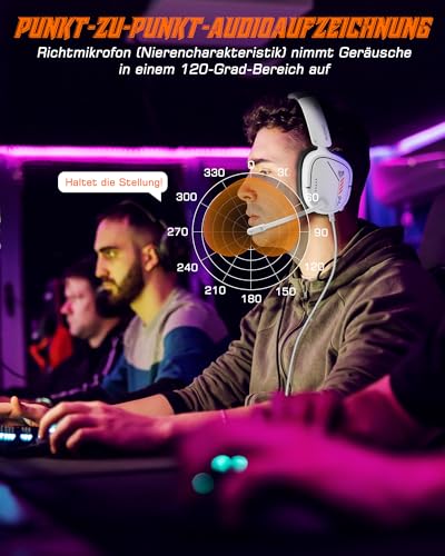 NUBWO HG04L Gaming Headset für PS5/PS4, Xbox Series X|S/Xbox One, Switch – 250g Leichtes, Klares Unidirektionales Mikrofon, Weiche Memory Ohrenschützer, 3,5mm Buchse für Gaming und Arbeit Bild 3