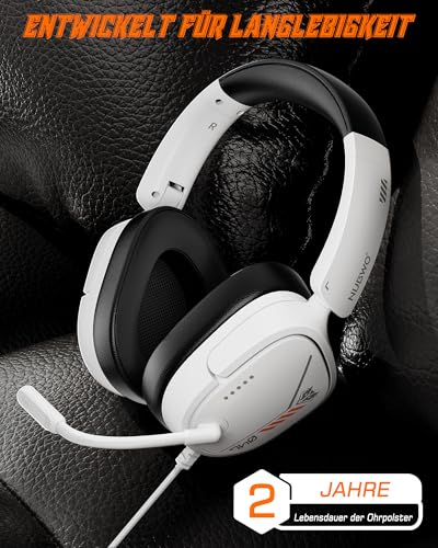 NUBWO HG04L Gaming Headset für PS5/PS4, Xbox Series X|S/Xbox One, Switch – 250g Leichtes, Klares Unidirektionales Mikrofon, Weiche Memory Ohrenschützer, 3,5mm Buchse für Gaming und Arbeit Bild 5