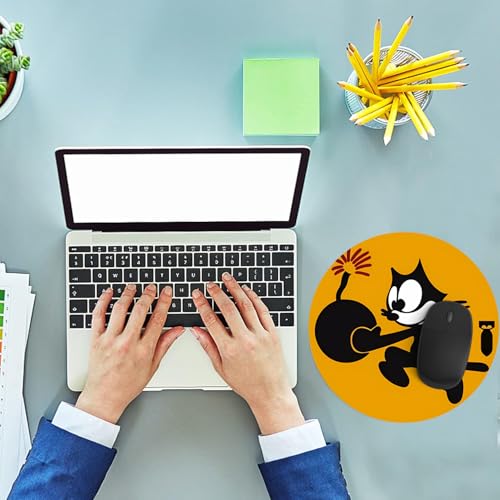 Mauspad, Maus für PC oder Laptop, Felix Katze, Retro, Vintage-Design, ideal für Gaming und Büro. Bild 2