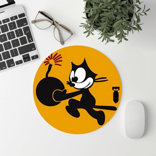 Mauspad, Maus für PC oder Laptop, Felix Katze, Retro, Vintage-Design, ideal für Gaming und Büro. Bild 4