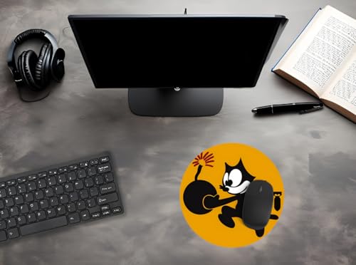 Mauspad, Maus für PC oder Laptop, Felix Katze, Retro, Vintage-Design, ideal für Gaming und Büro. Bild 5