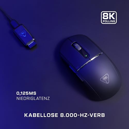 Turtle Beach Burst II Pro – Kabellose 2,4-GHz-E-Sport-Gaming-Maus: 8.000 Hz Abfragerate, ultraleichte 57 g, 150 Stunden Akkulaufzeit, Optical-Tasten-Switches, optischer Sensor, Schwarz Bild 2