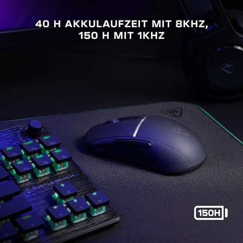 Turtle Beach Burst II Pro – Kabellose 2,4-GHz-E-Sport-Gaming-Maus: 8.000 Hz Abfragerate, ultraleichte 57 g, 150 Stunden Akkulaufzeit, Optical-Tasten-Switches, optischer Sensor, Schwarz Bild 5