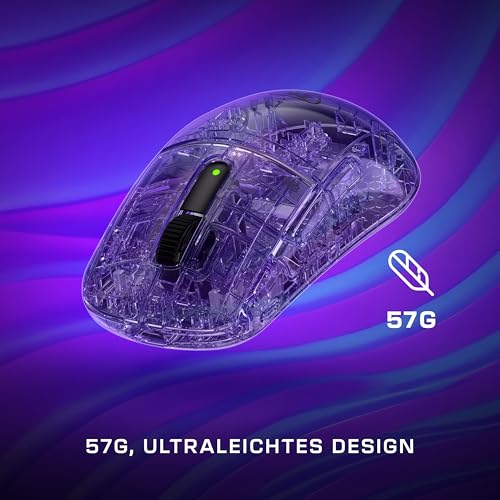 Turtle Beach Burst II Pro – Kabellose 2,4-GHz-E-Sport-Gaming-Maus: 8.000 Hz Abfragerate, ultraleichte 57 g, 150 Stunden Akkulaufzeit, Optical-Tasten-Switches, optischer Sensor, Schwarz Bild 6