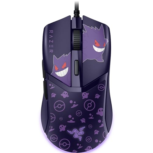 Razer Cobra Gengar Edition - Leichte kabelgebundene Gaming-Maus - 8500 DPI Sensor - 58g - optische Mausschalter 3th Gen - Chroma-Beleuchtung - Speedflex-Kabel - PC/MAC | Pokémon Gengar Bild 1
